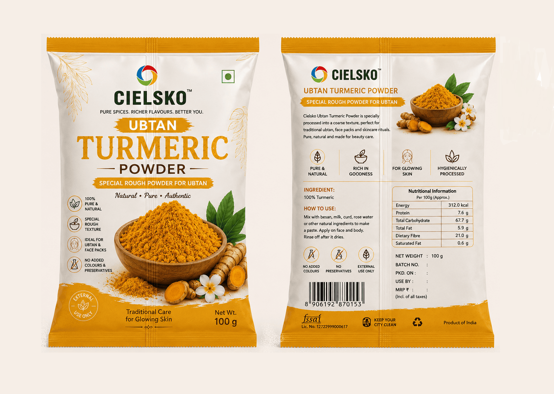 Natural Ubtan Turmeric