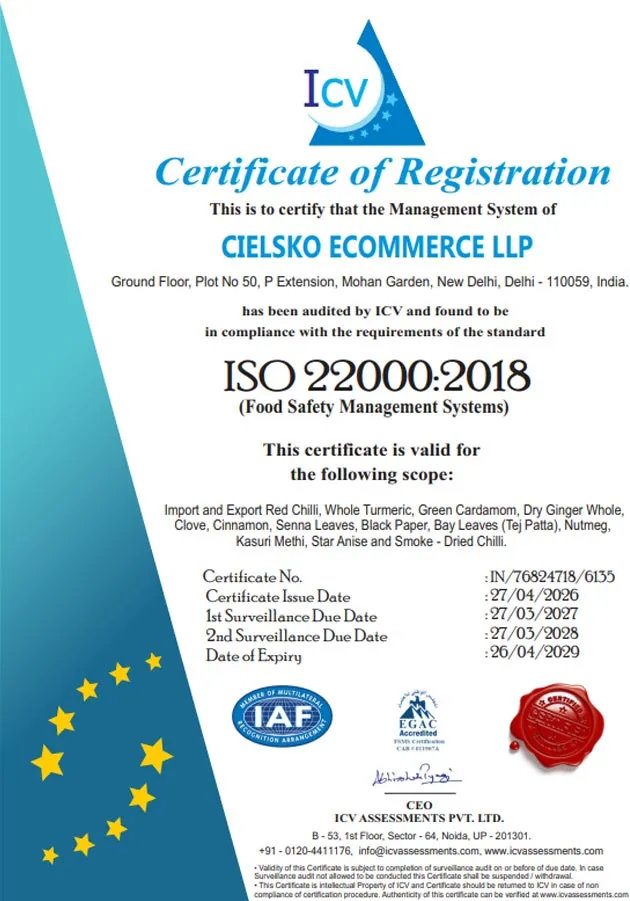 Cielsko Ecommerce LLP ISO 22000:2018